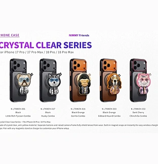 ست قاب دودی و استند مگنتی Glasses Series نیمی Nimmy Magnetic Crystal Clear آیفون سری 17 & 18